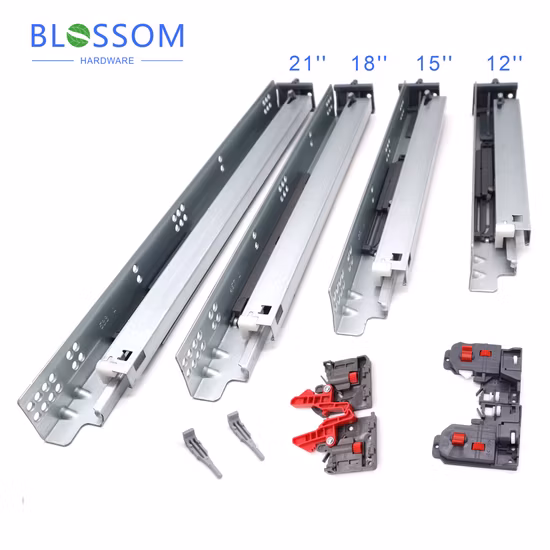 12 Inch American Type Undermount Heavy Duty Extension Soft Close Drawer Slide for Bathroom Cabinet Tool Box Furniture Drawer