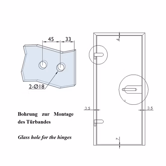Factory European Style Office Aluminum Frameless Swing Glass Door Pivot Hinge
