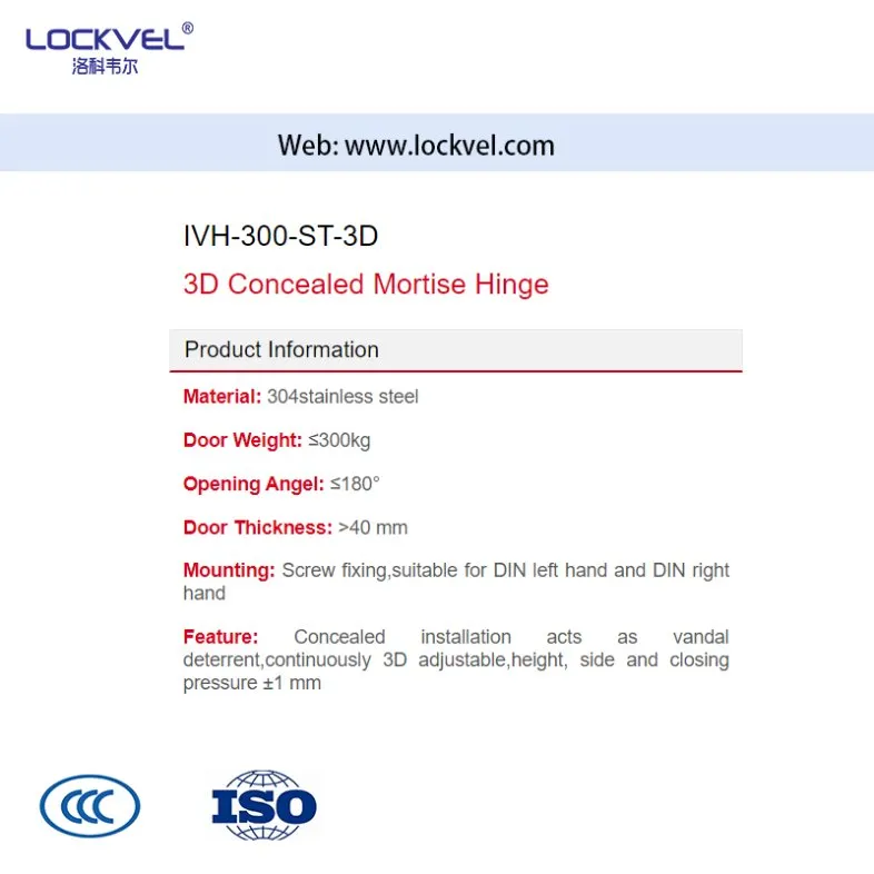 High Quality 3D Adjustable Conceal Hinge /Invisible Door Hinge