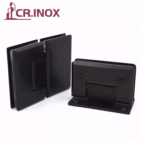 Matt Black Shower Door Hinges Wall to Glass Frameless Glass Hardware Shower Door Pivot Fixing Hinges